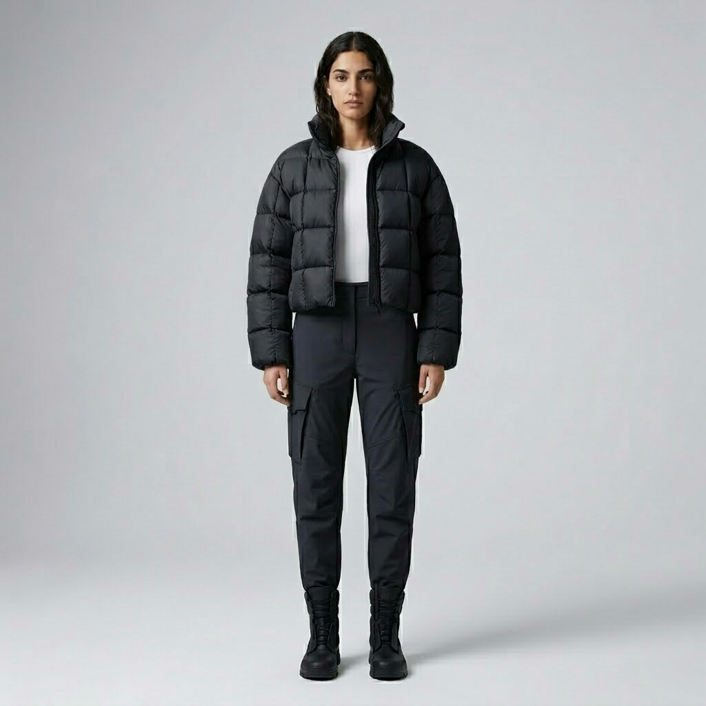 Compact Quilted Cropped Puffer Jacket
