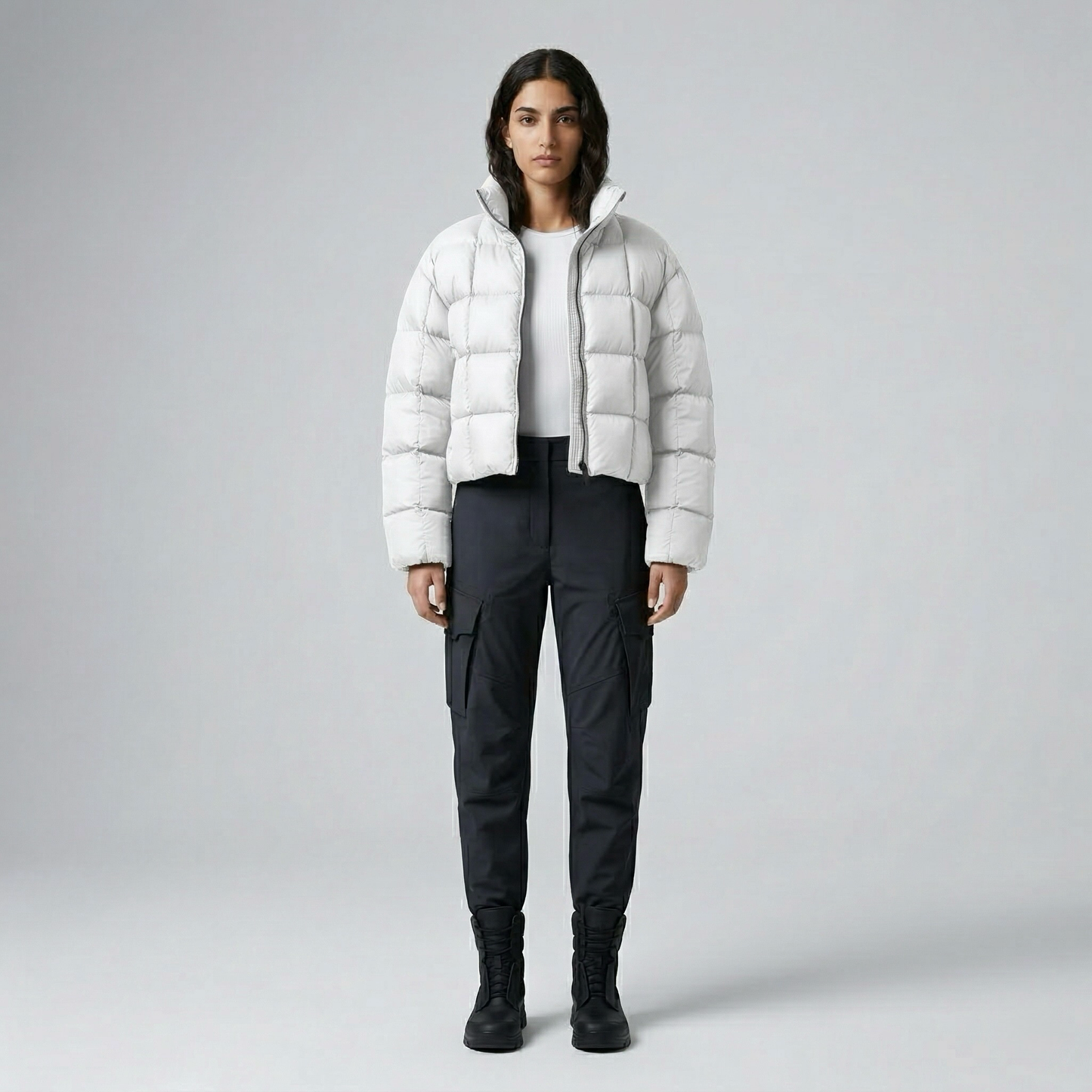 Compact Quilted Cropped Puffer Jacket