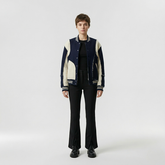 Deconstructed Panel Varsity Jacket