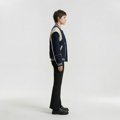 Deconstructed Panel Varsity Jacket