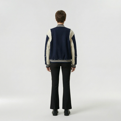Deconstructed Panel Varsity Jacket