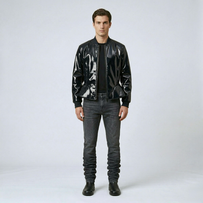 Gloss Finish Bomber Jacket