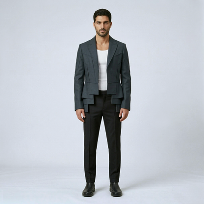 Structured Layered Panel Jacket