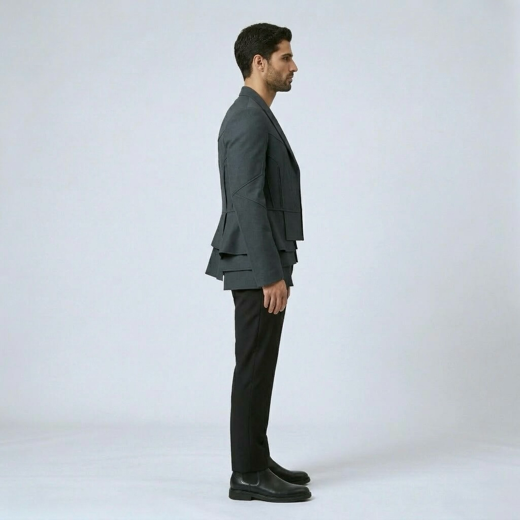 Structured Layered Panel Jacket