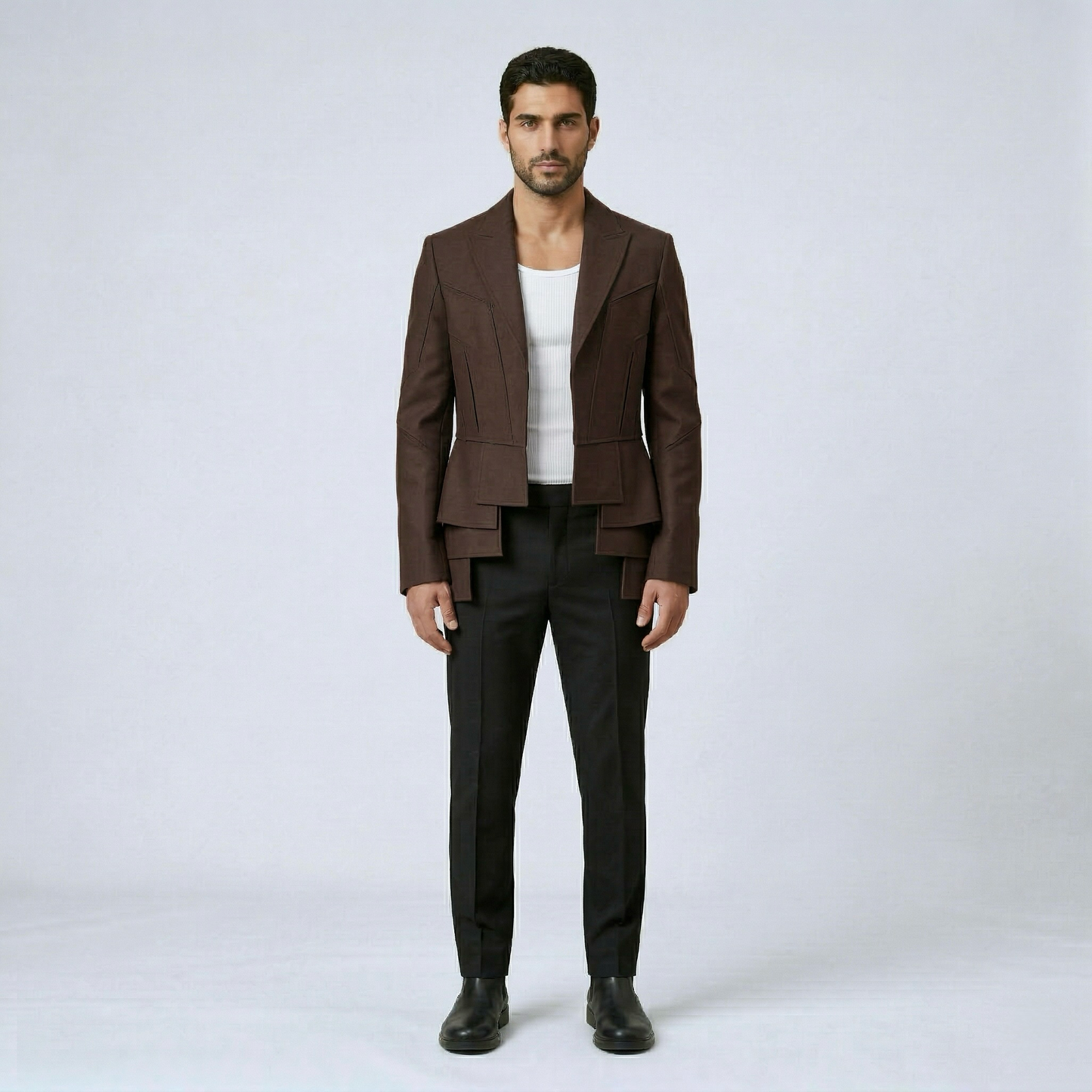 Structured Layered Panel Jacket
