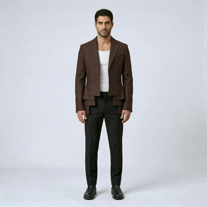 Structured Layered Panel Jacket