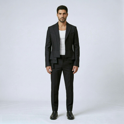 Structured Layered Panel Jacket