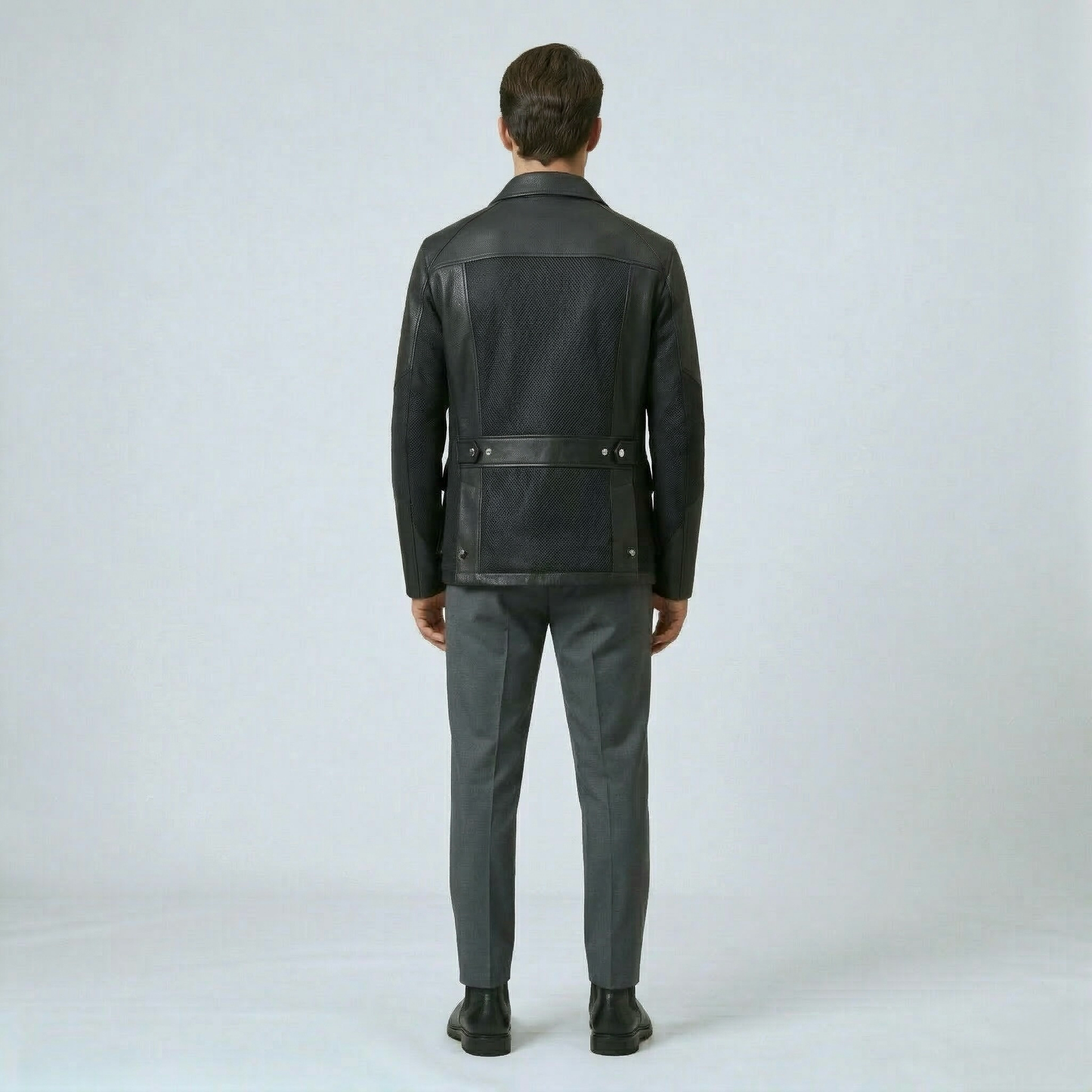Utility Panel Leather Jacket