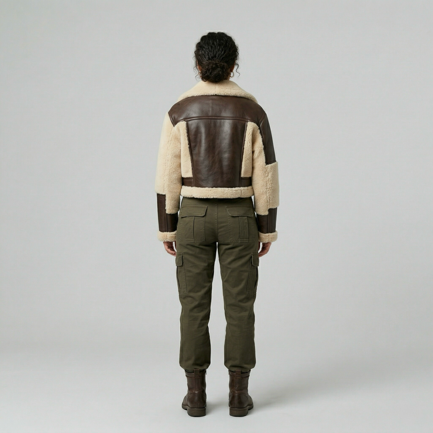 Shearling Patchwork Aviator Jacket