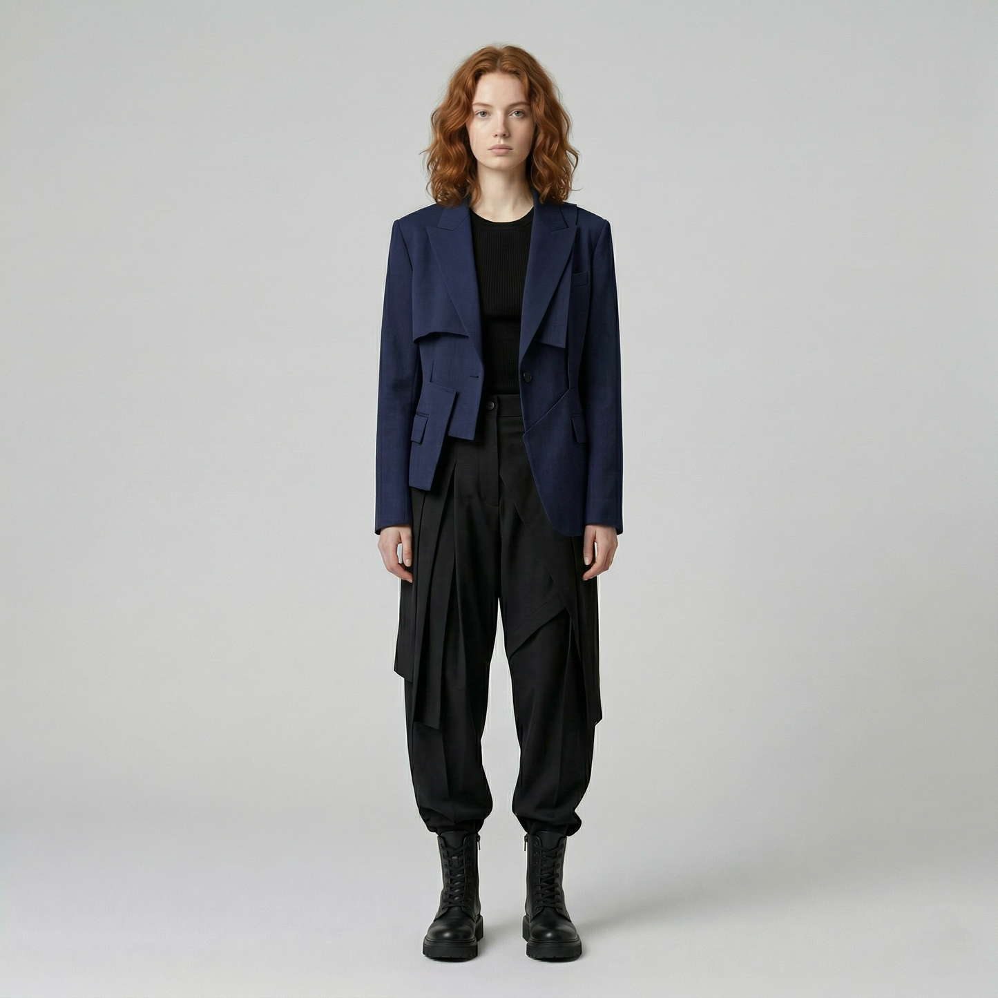 Layered Asymmetric Tailored Blazer