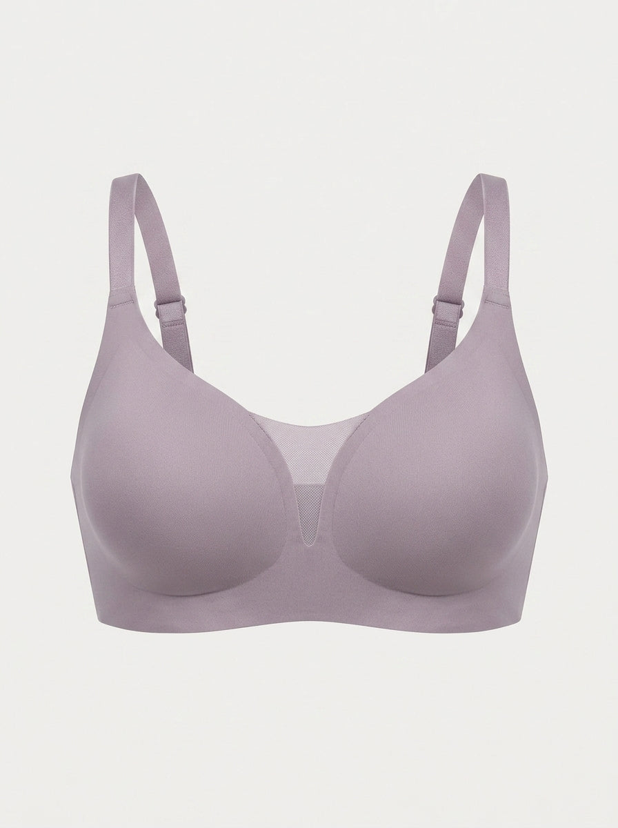 Wire-Free V-Neck Mesh Bra | Supportive Lift with Everyday Comfort