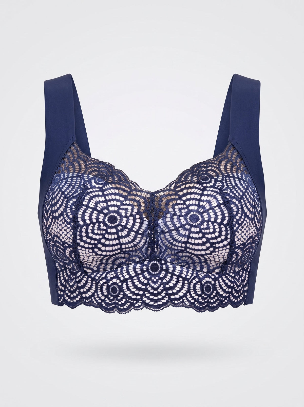 Floral Lace Wireless Bralette | Full Coverage Wide Strap Support Bra