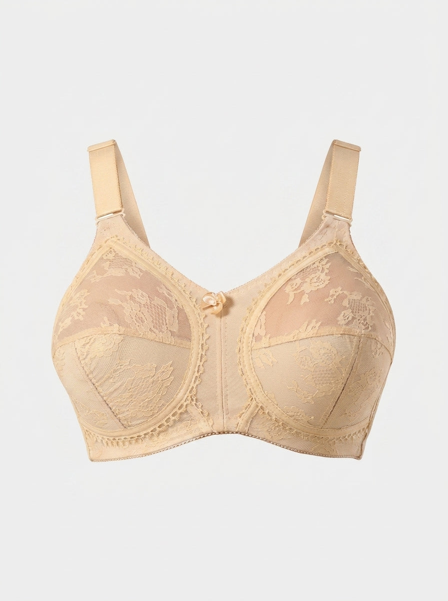 Full Coverage Floral Lace Bra | Wide Strap Everyday Comfort