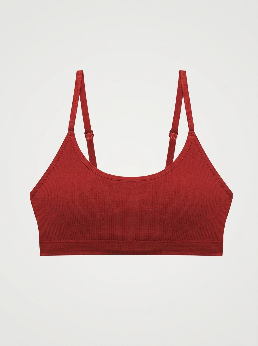 Seamless Ribbed Scoop Bralette | Wireless Comfort & Light Support