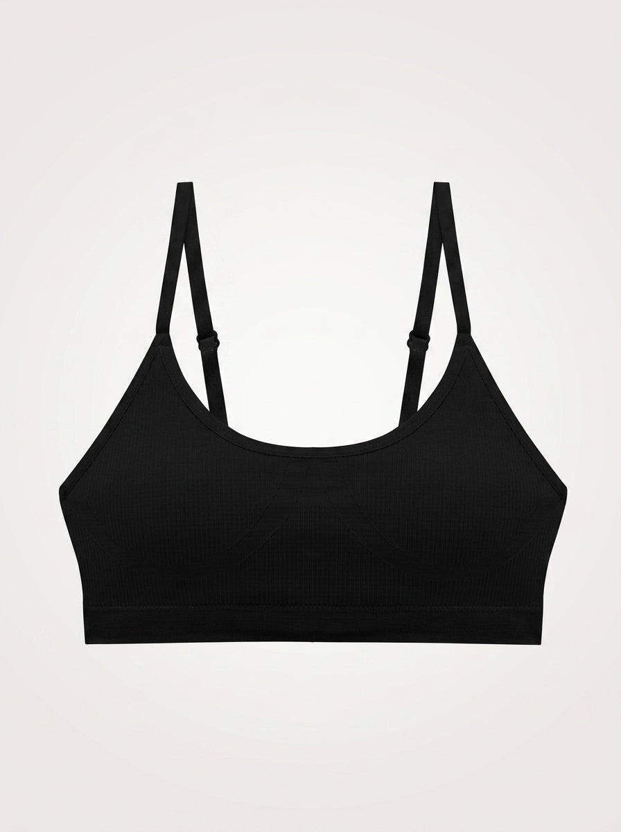 Seamless Ribbed Scoop Bralette | Wireless Comfort & Light Support