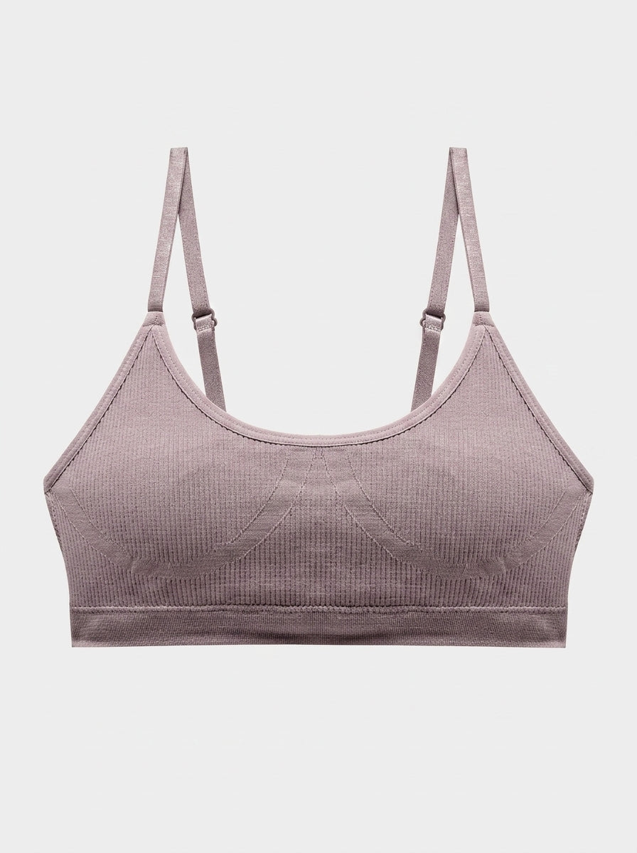 Seamless Ribbed Scoop Bralette | Wireless Comfort & Light Support