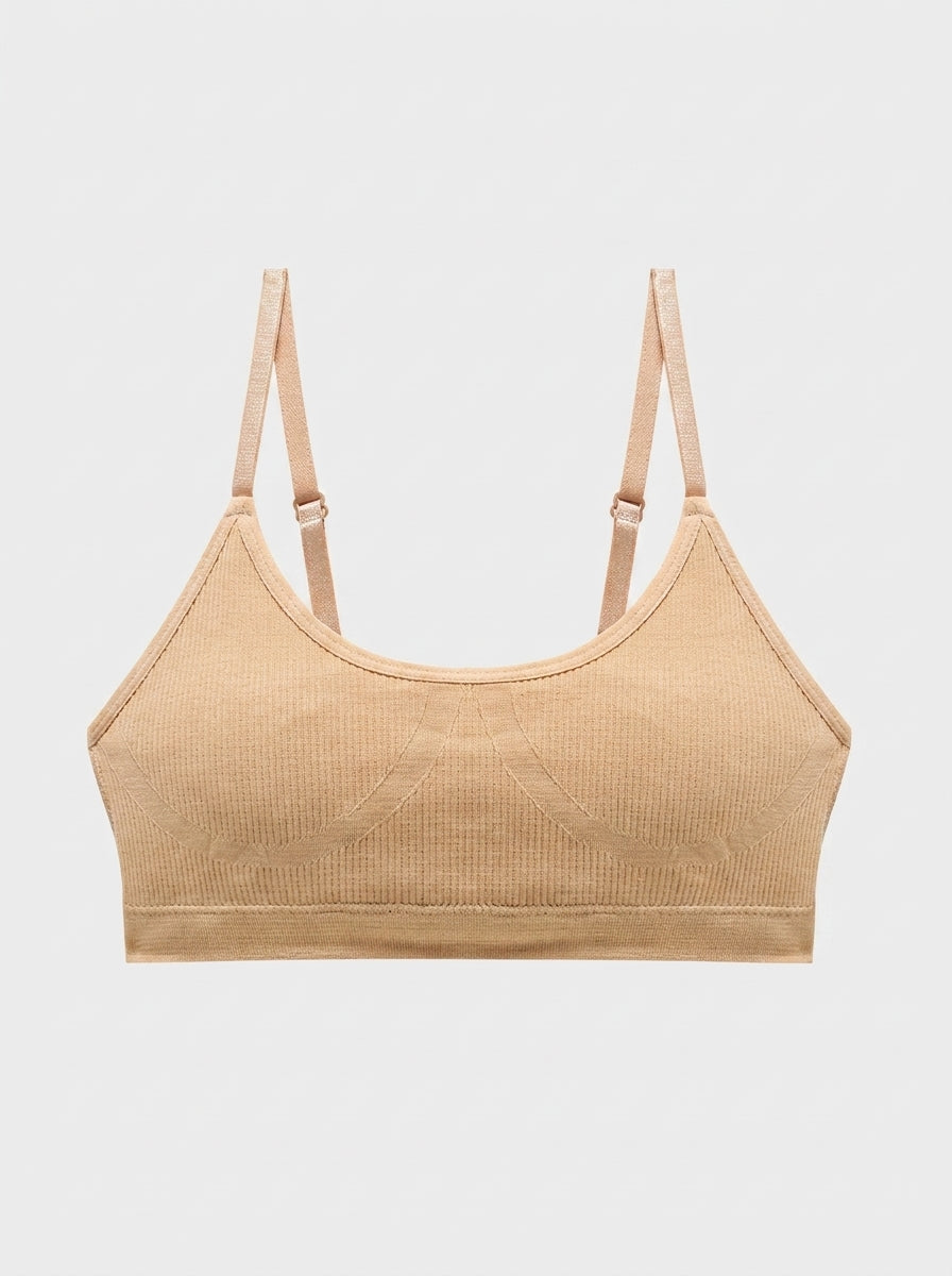 Seamless Ribbed Scoop Bralette | Wireless Comfort & Light Support