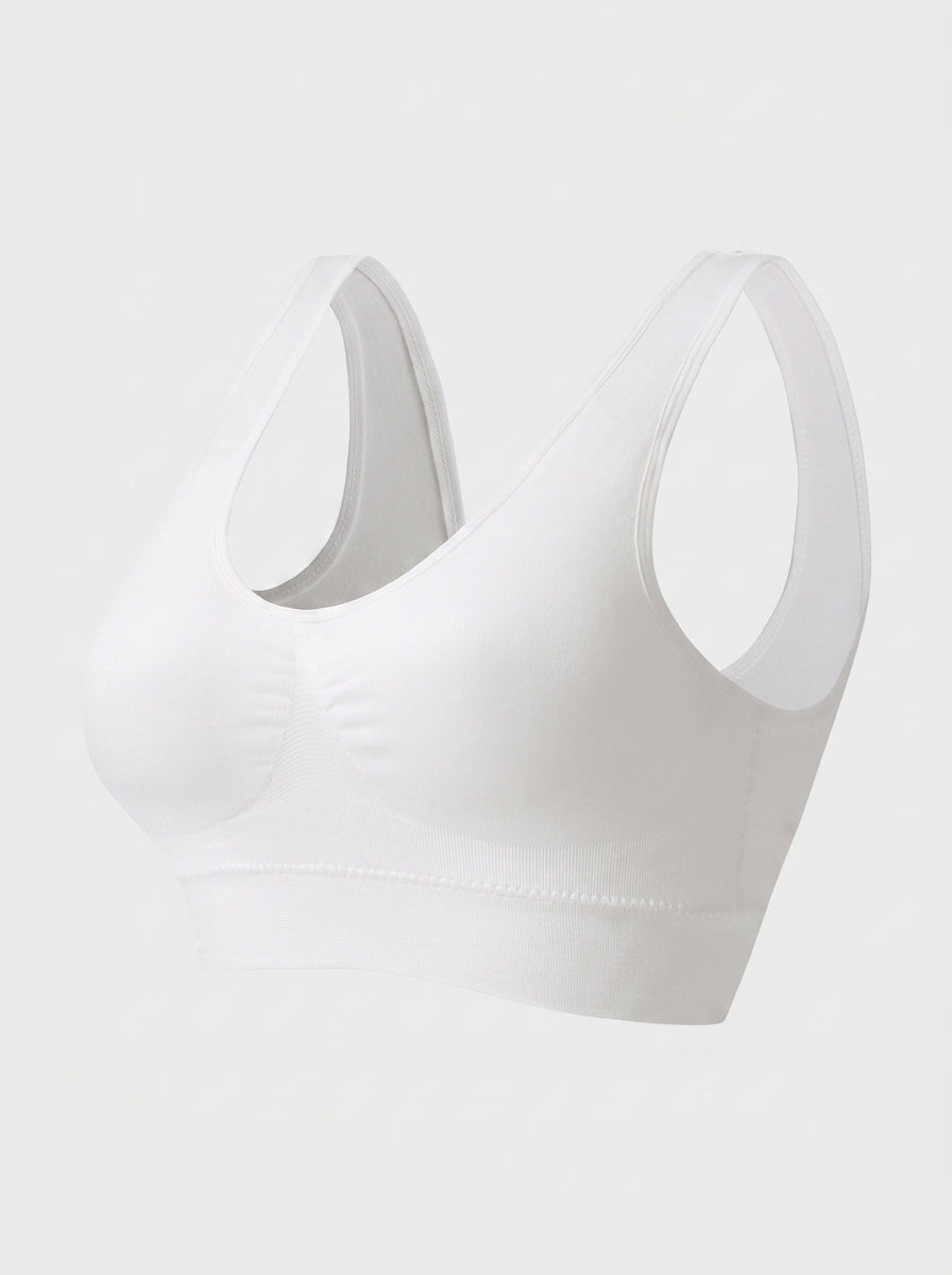 Wireless Seamless Sports Bra | Wide Strap Pullover Support & Comfort