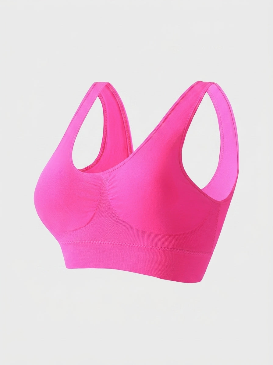 Wireless Seamless Sports Bra | Wide Strap Pullover Support & Comfort