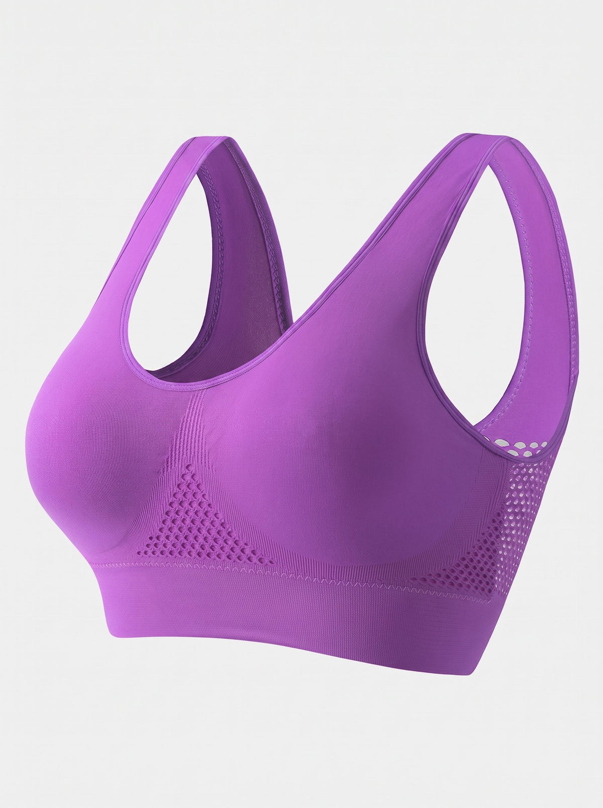 Seamless Racerback Sports Bra | Wireless Mesh Support for Workouts