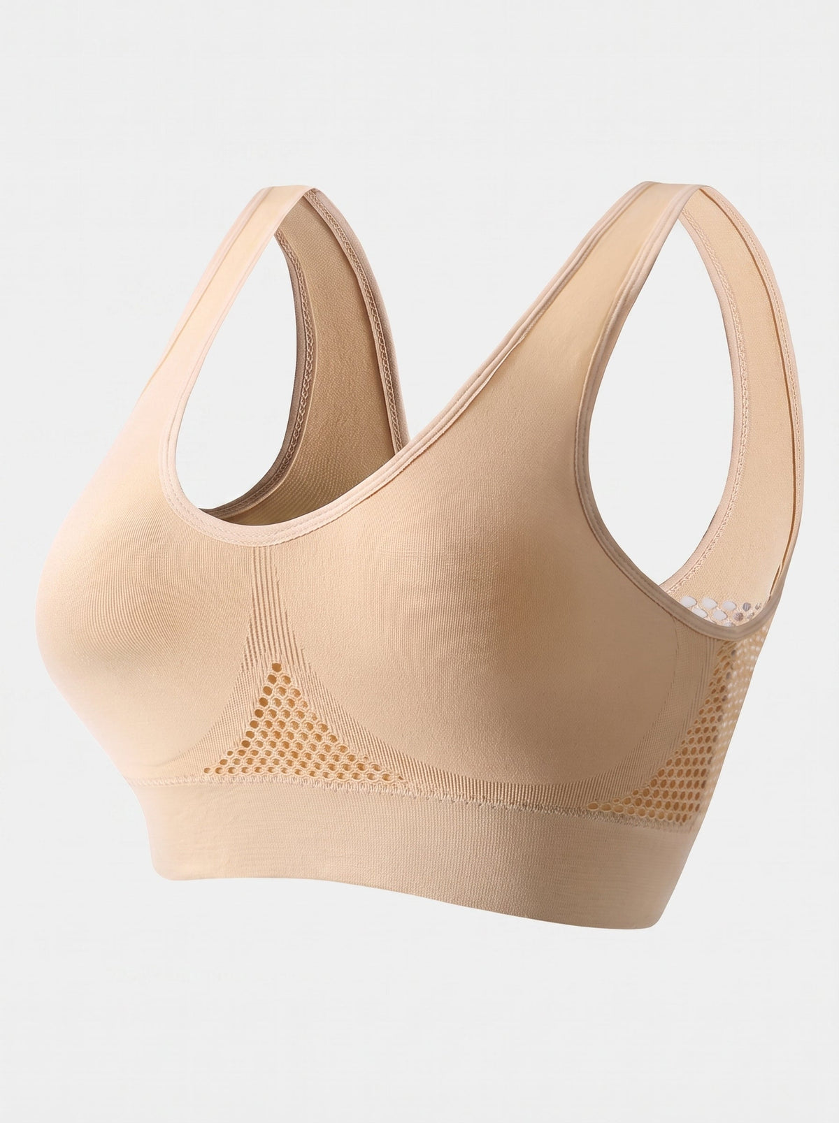 Seamless Racerback Sports Bra | Wireless Mesh Support for Workouts