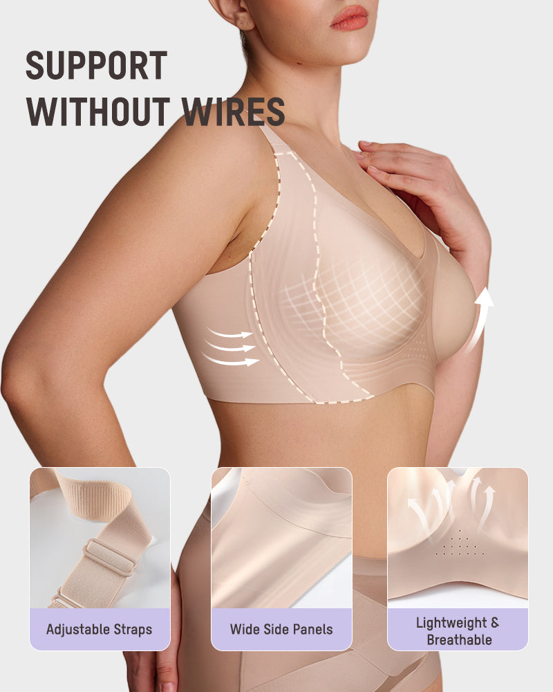 Wireless Full Coverage Bra with Breathable Support | Seamless Everyday Comfort & Soft Lift