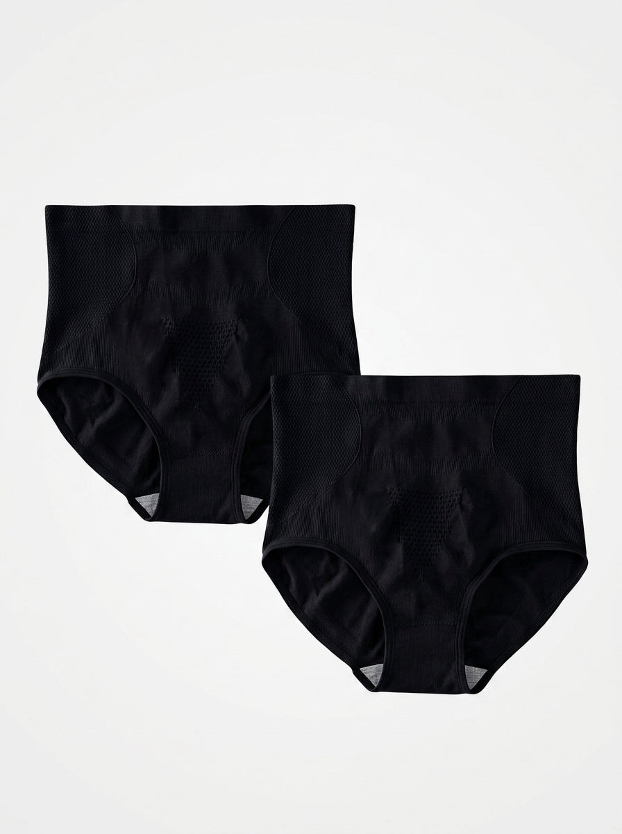 2-Pack Seamless Tummy Control Shaping Briefs | High-Waisted Comfort