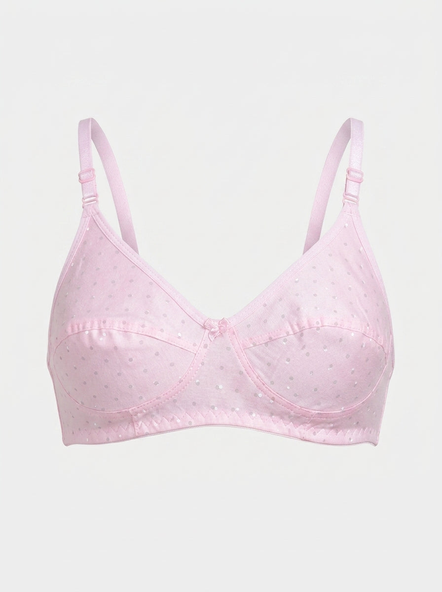 Polka Dot Wireless Everyday Bra | Full Coverage Soft Comfort