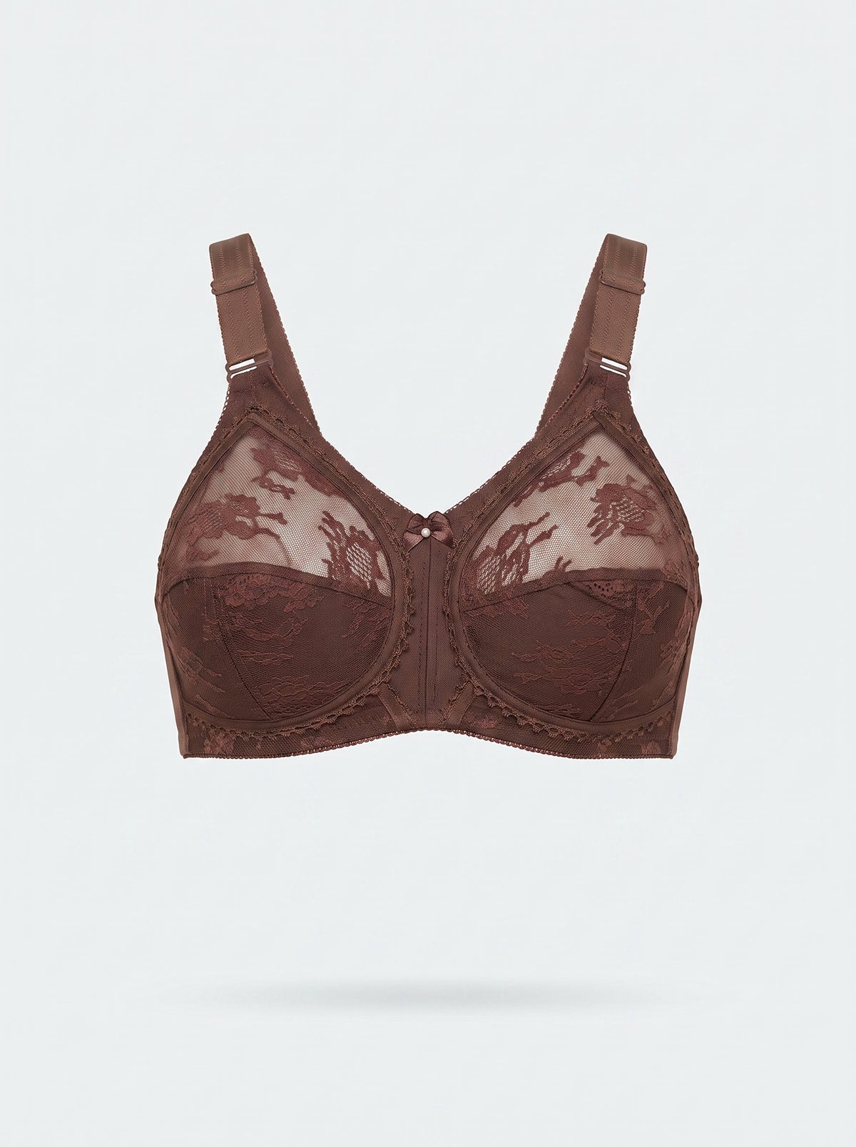 Full Coverage Floral Lace Bra | Wide Strap Everyday Comfort