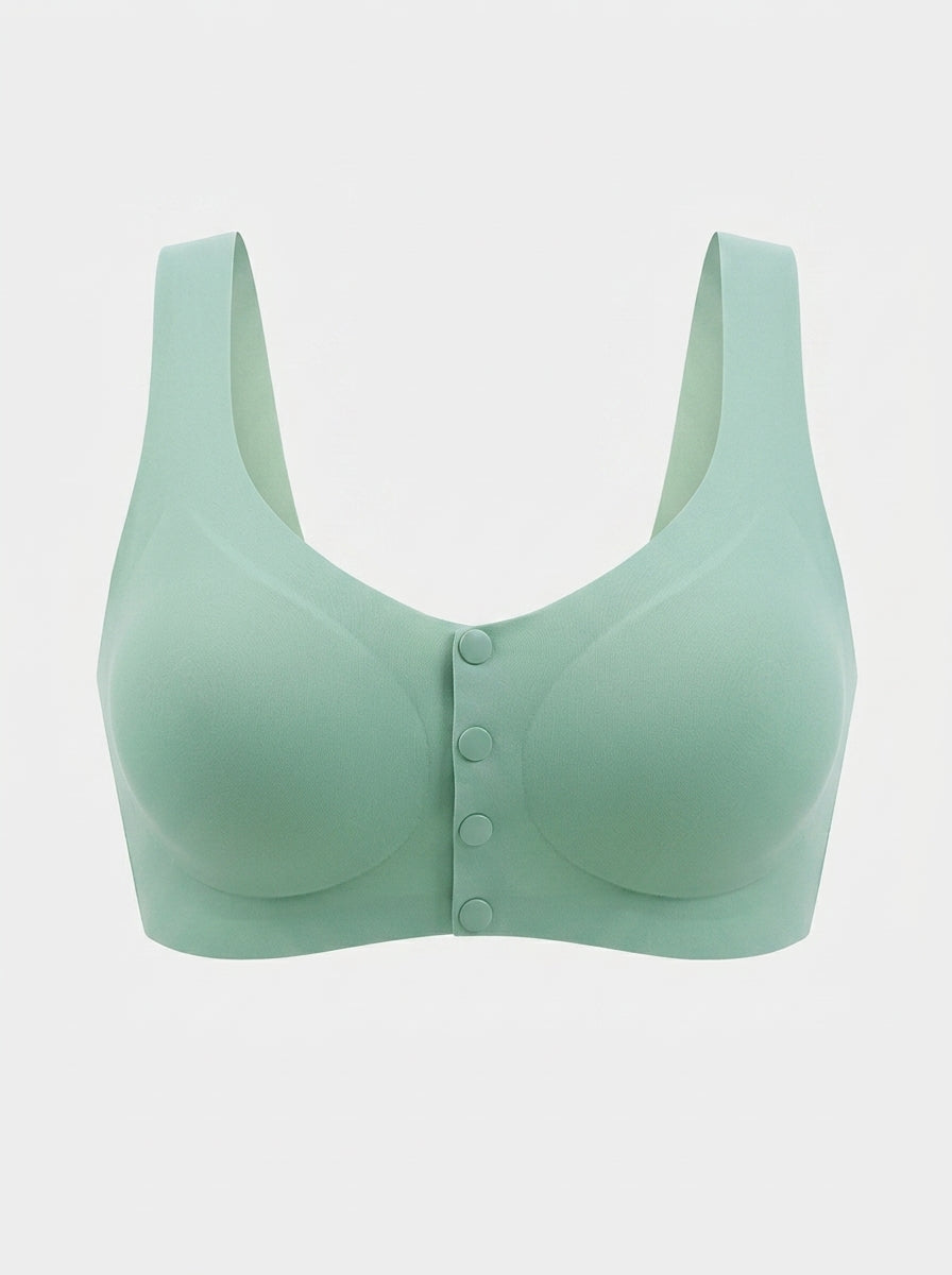 Easy Front Button Closure Lift Bra | Wide Strap Seamless Comfort