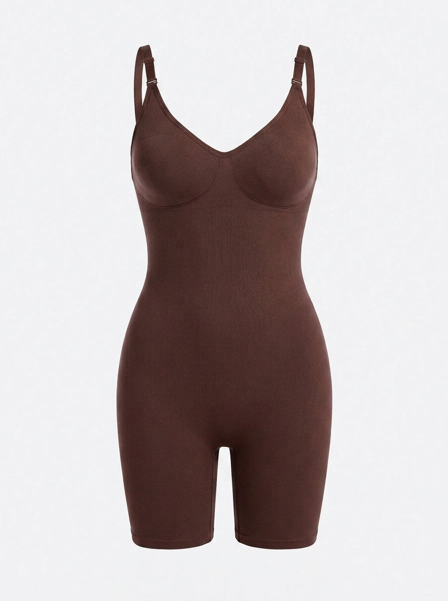 Seamless Butt Lifting Shapewear Bodysuit | Mid-Thigh Tummy Shaper