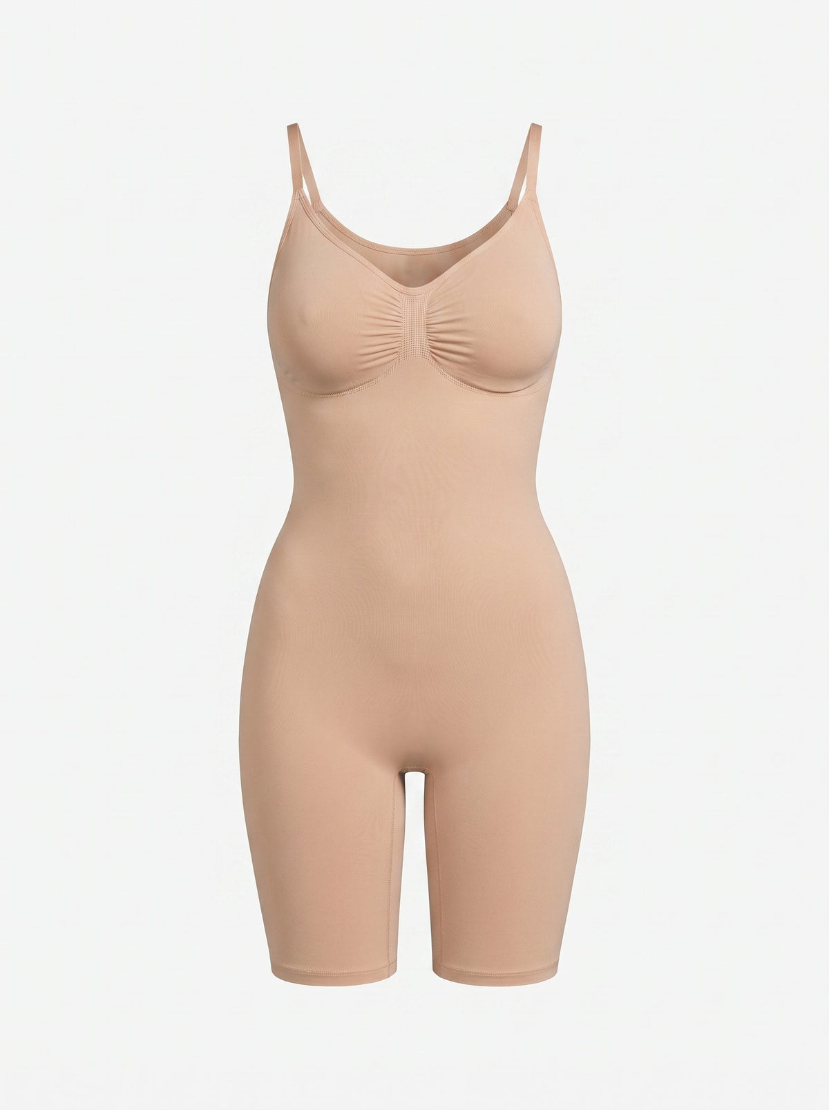 Seamless Mid-Thigh Shapewear Bodysuit | Smoothing Cami Strap Shaper