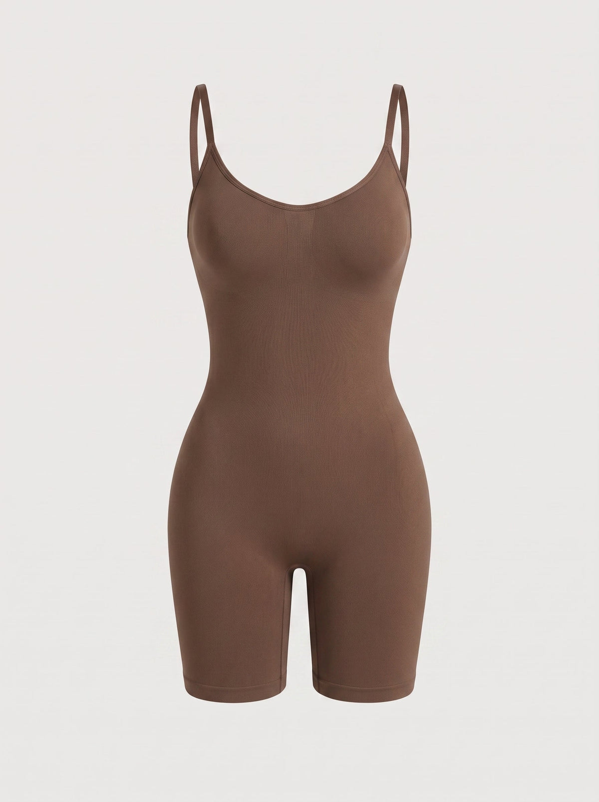 Seamless Mid-Thigh Shapewear Bodysuit | Smoothing Cami Strap Shaper