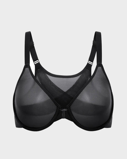 Front Closure Underwire Bra with Full Coverage Support