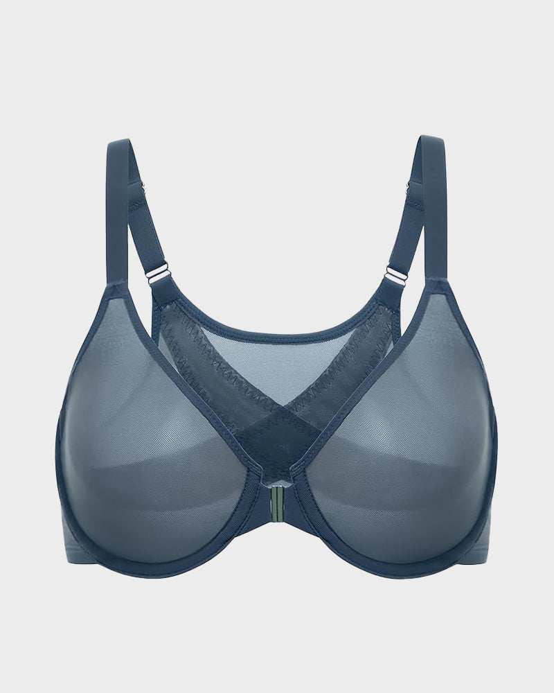 Front Closure Underwire Bra with Full Coverage Support