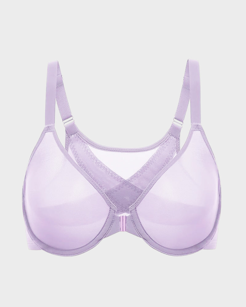 Front Closure Underwire Bra with Full Coverage Support