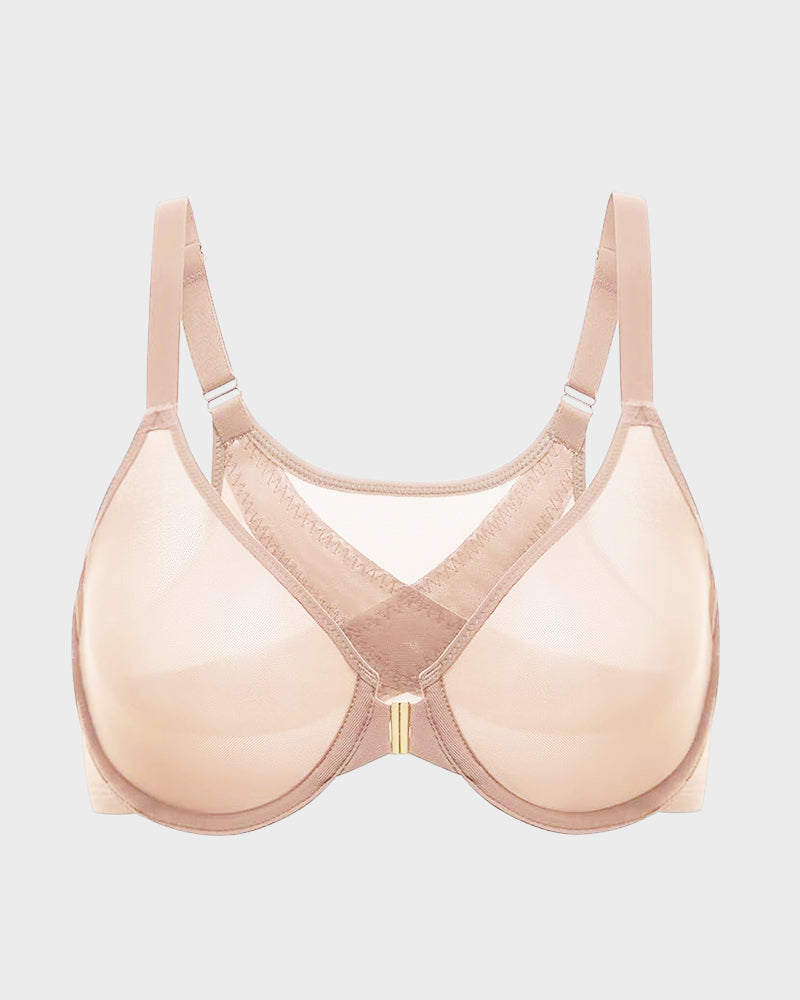 Front Closure Underwire Bra with Full Coverage Support