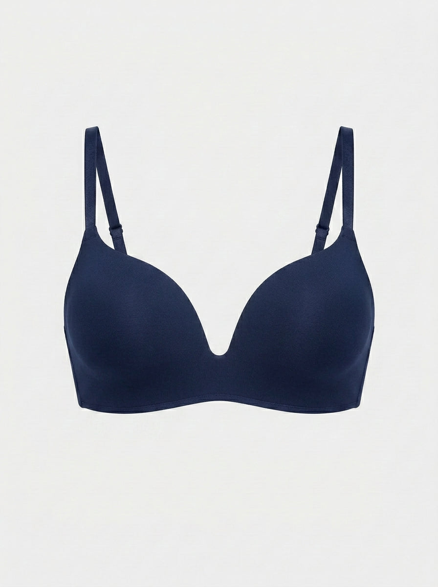 Seamless Padded Push-Up T-Shirt Bra | Smooth Plunge Lift & Comfort