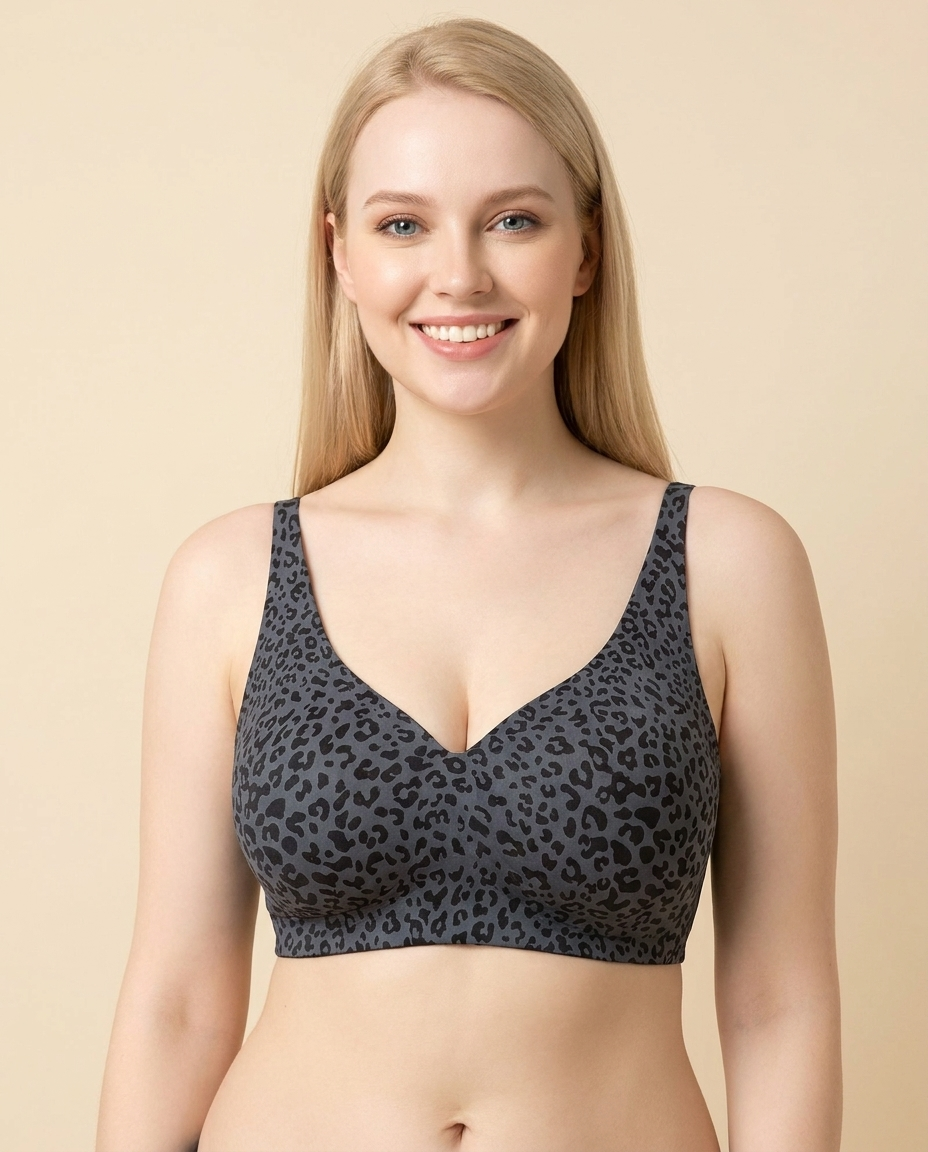 Wireless V-Neck Bra with Seamless Support