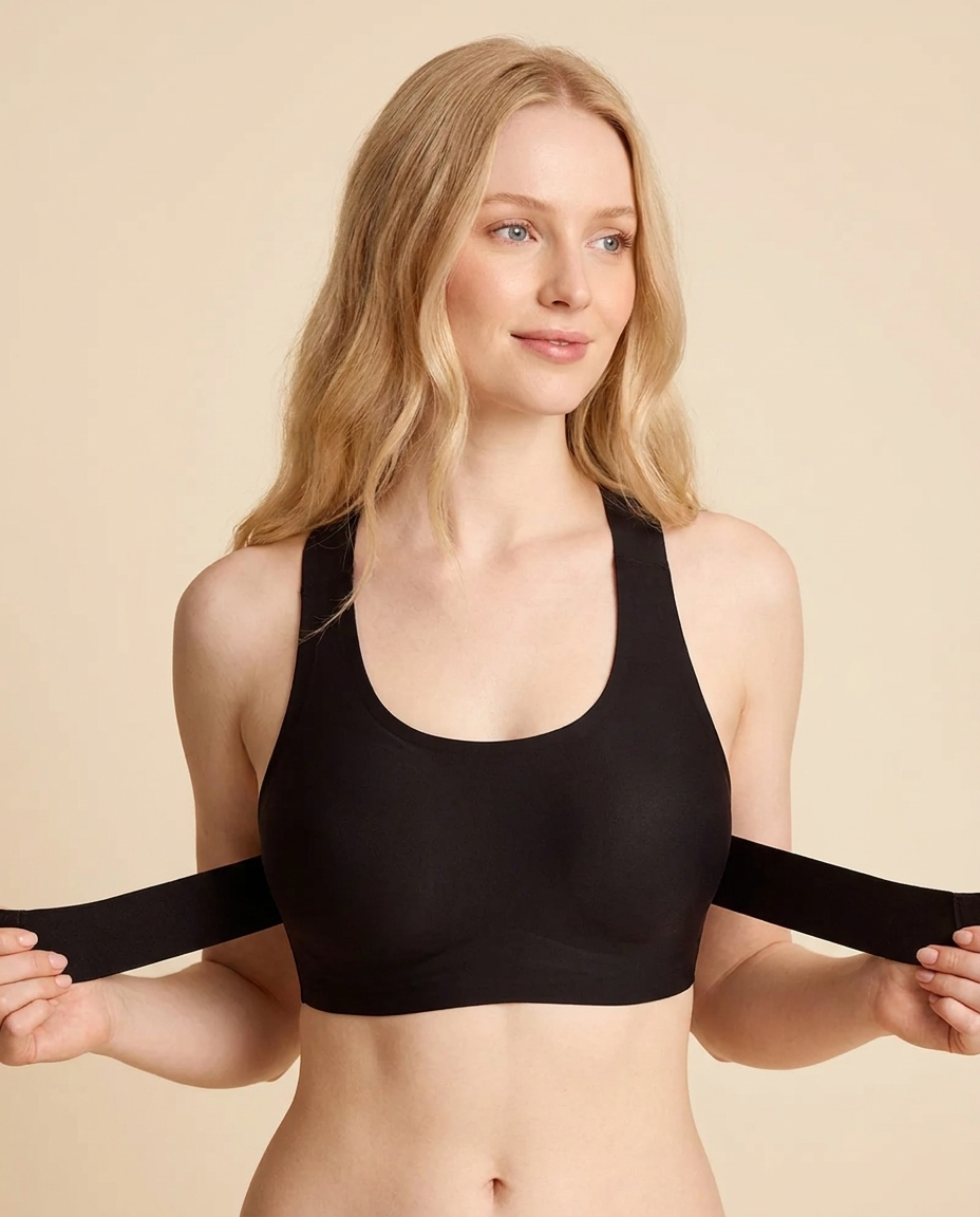 Front Closure Wireless Bra with Seamless Support