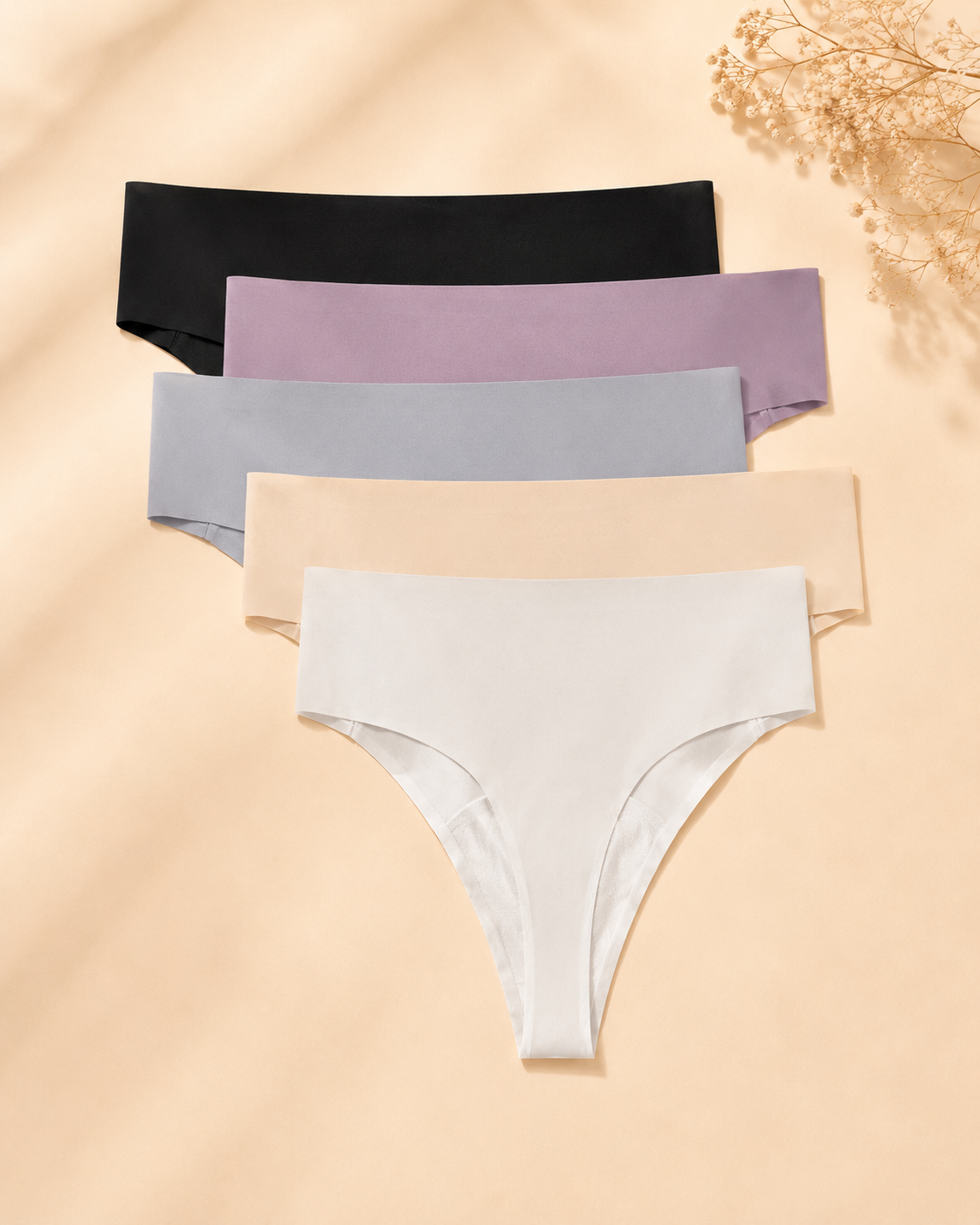 Seamless Thongs with Camel Toe Coverage | Soft Stretch & No-Show Design (5 Pack)