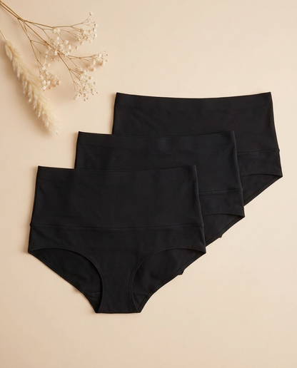 3 Pack High-Waisted Tummy Control Shaping Briefs | Firm Compression & Seamless Everyday Support