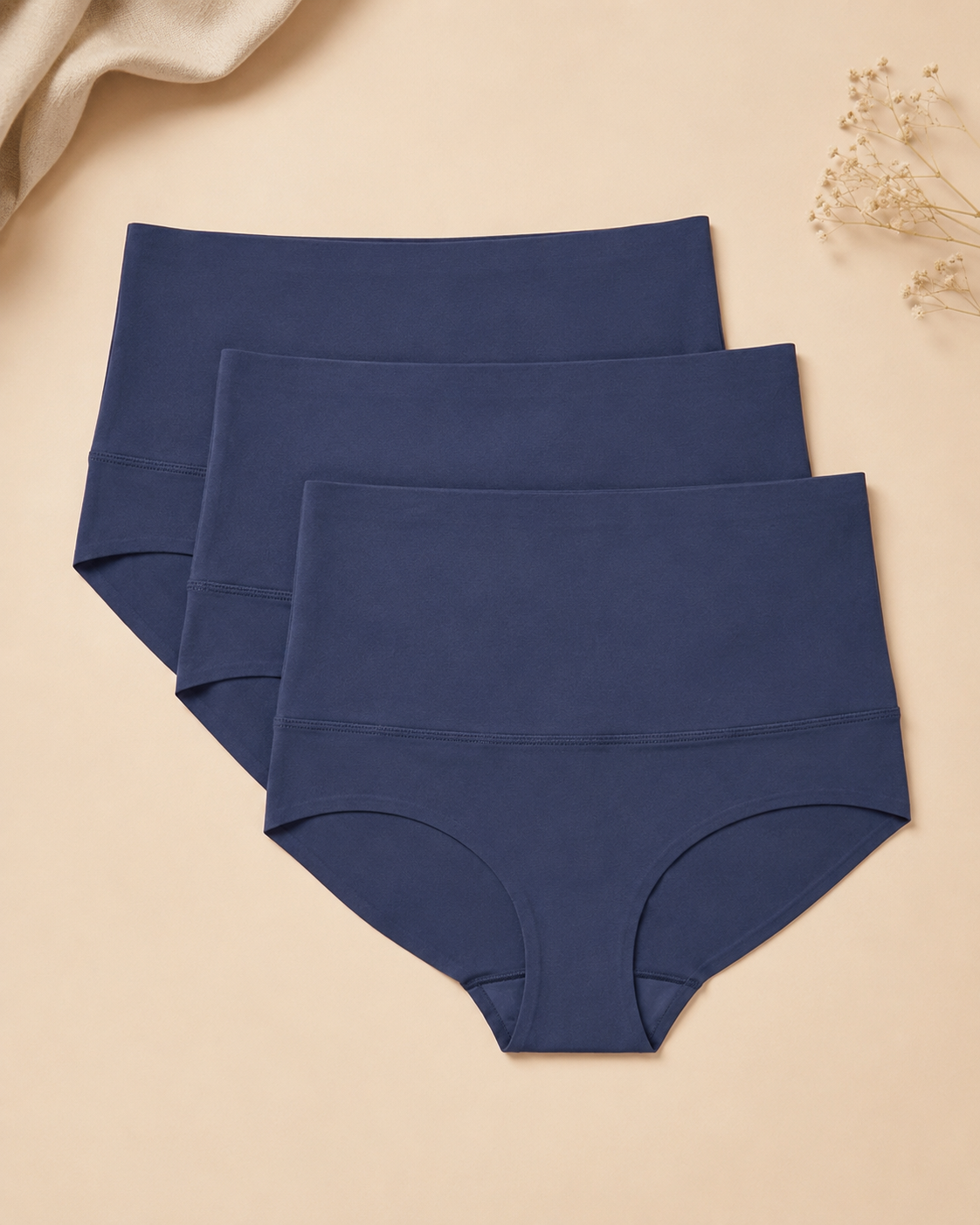 3 Pack High-Waisted Tummy Control Shaping Briefs | Firm Compression & Seamless Everyday Support