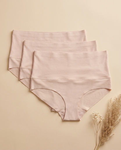 3 Pack High-Waisted Tummy Control Shaping Briefs | Firm Compression & Seamless Everyday Support