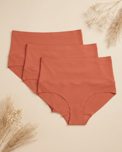 3 Pack High-Waisted Tummy Control Shaping Briefs | Firm Compression & Seamless Everyday Support