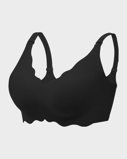 Full Coverage Wireless Bra with Scalloped Edge