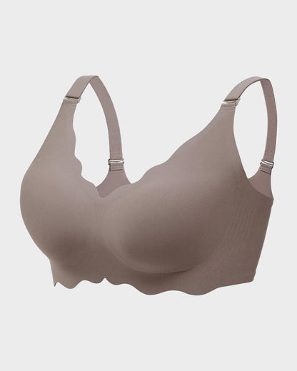 Full Coverage Wireless Bra with Scalloped Edge
