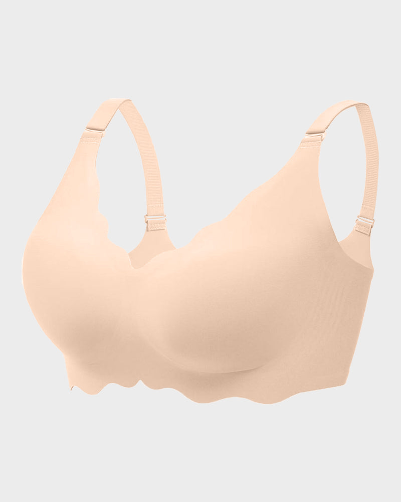 Full Coverage Wireless Bra with Scalloped Edge