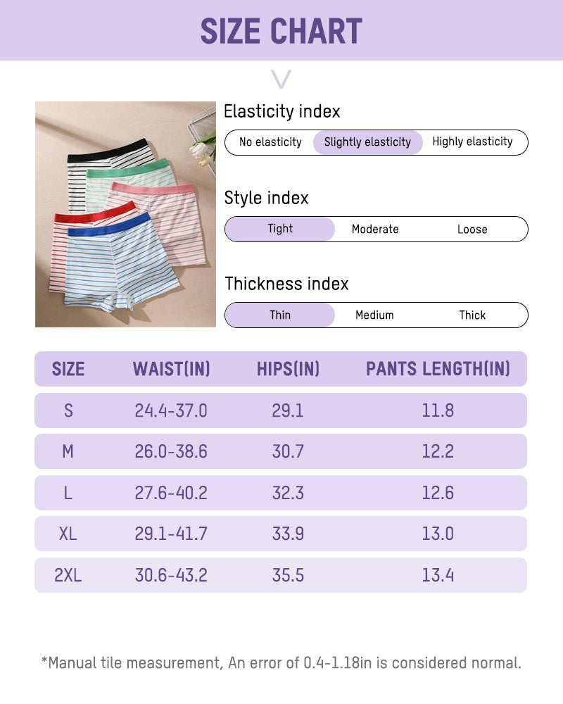 5 Pack Striped Cotton Boxer Briefs | Soft Breathable Comfort & Everyday Support