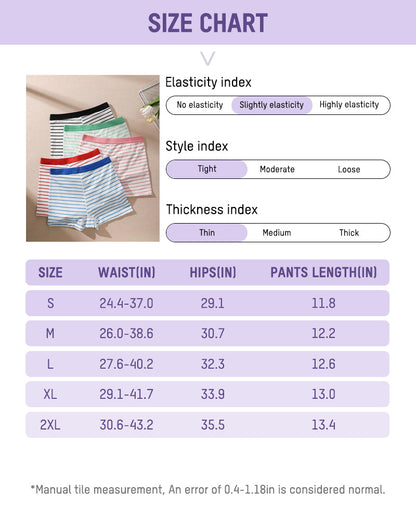 5 Pack Striped Cotton Boxer Briefs | Soft Breathable Comfort & Everyday Support